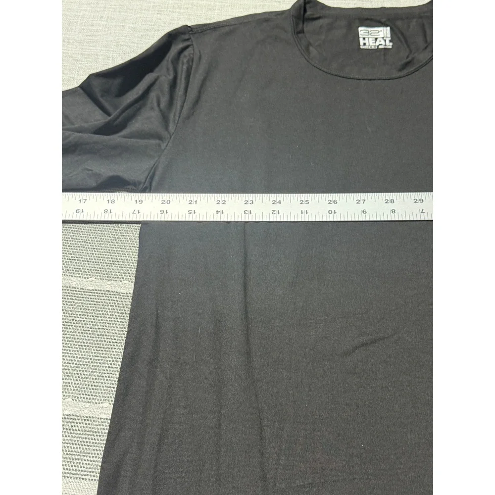 32 Degrees Heat Mens Small Black Thermal Base Layer Long Sleeve Shirt Crew Neck